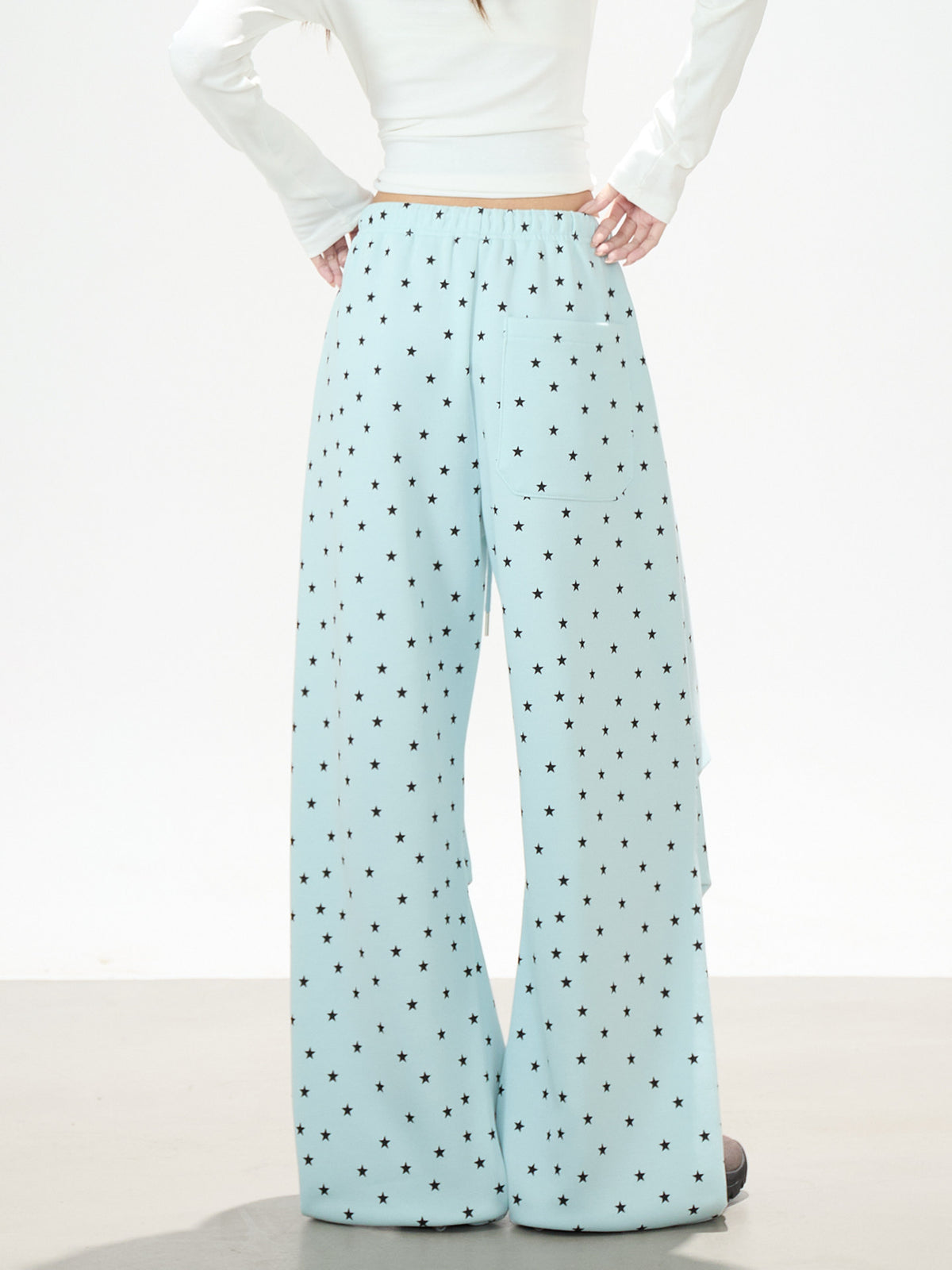 Allover Star Wide-Leg Sweatpants