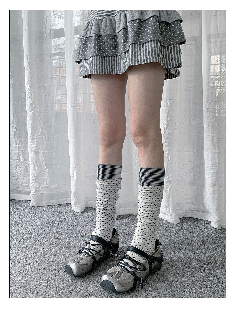 Polka Dot & Stripe Slouch Leg Warmers