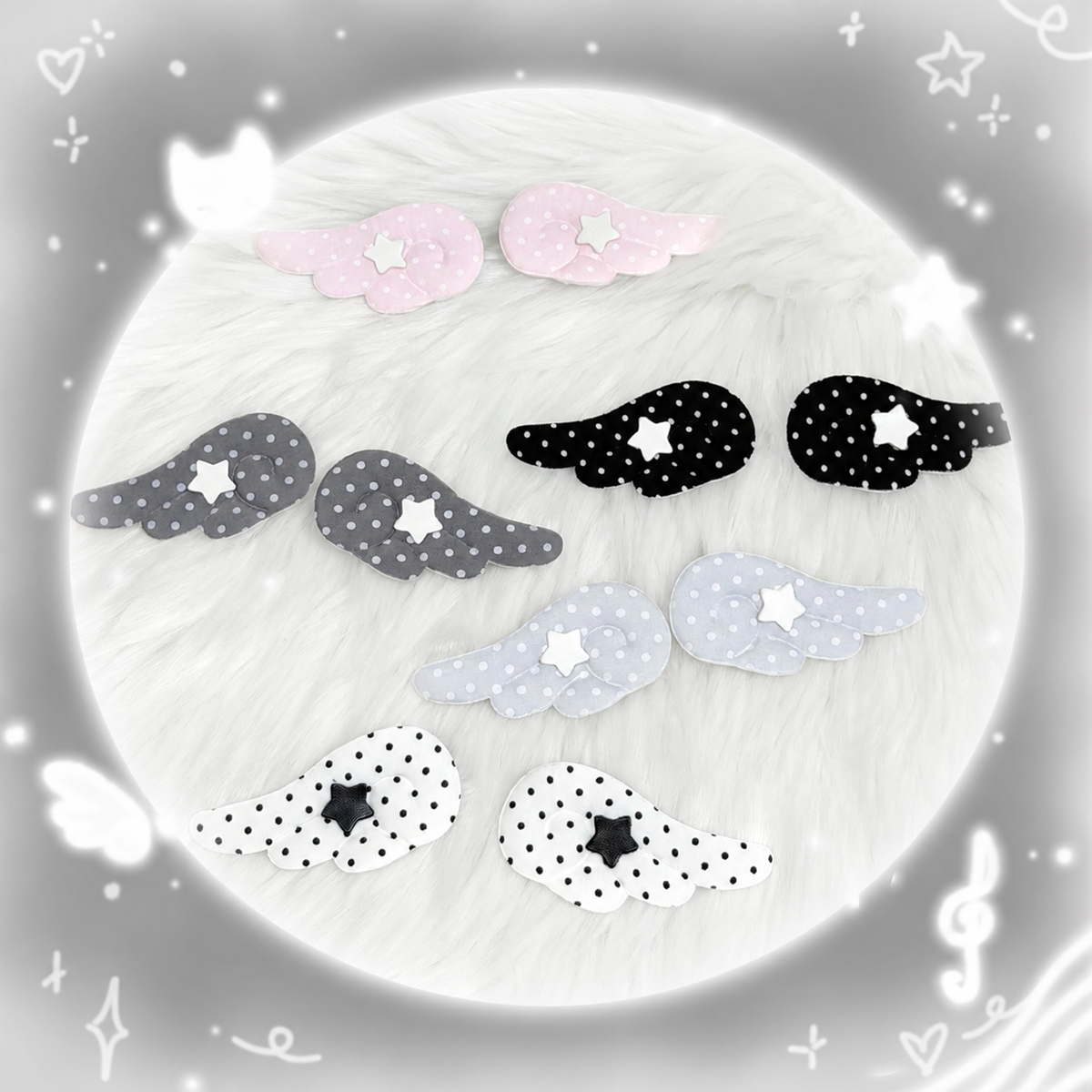 Polka Dot Star Wing Hair Clips