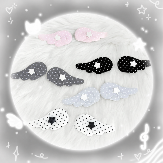 Polka Dot Star Wing Hair Clips