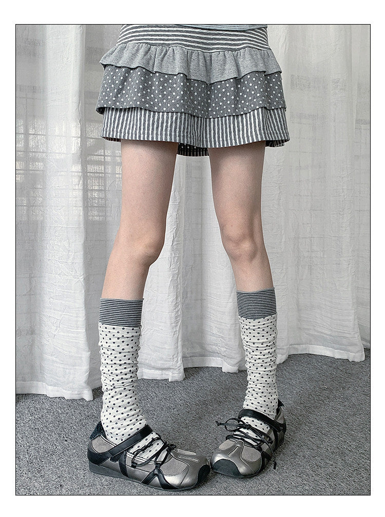 Polka Dot & Stripe Slouch Leg Warmers