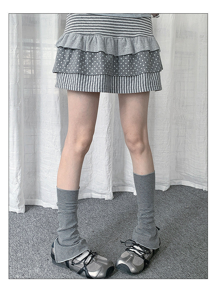 Polka Dot & Stripe Slouch Leg Warmers