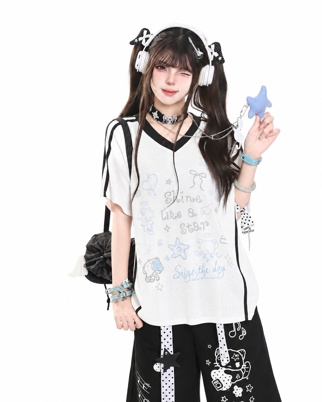 Shine Like a Star V-Neck Graphic Tee