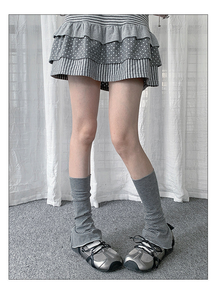 Polka Dot & Stripe Slouch Leg Warmers