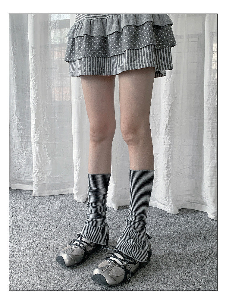 Polka Dot & Stripe Slouch Leg Warmers