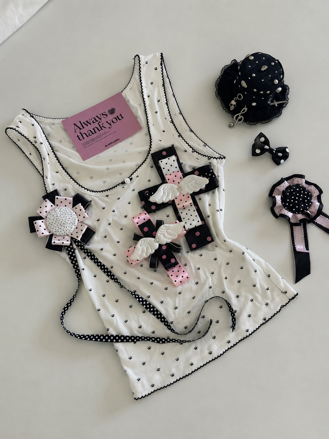 Handmade Polka Dot Ribbon Brooch Pin (Preorder)