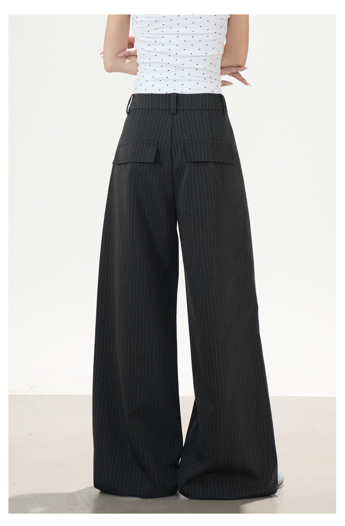 Pinstripe Charm Wide-Leg Trousers