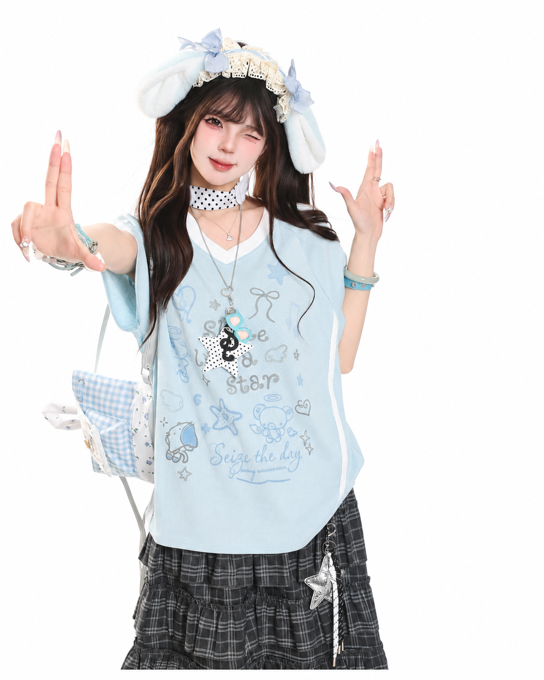 Shine Like a Star V-Neck Graphic Tee