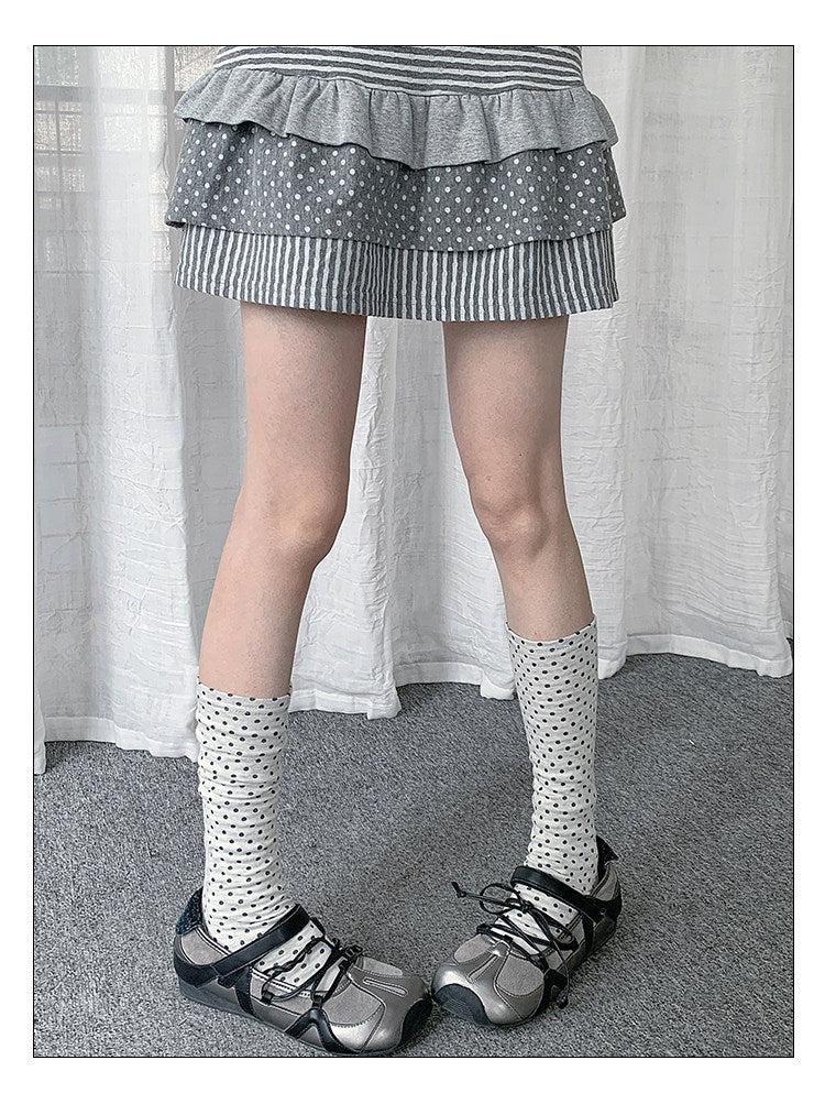 Polka Dot & Stripe Slouch Leg Warmers