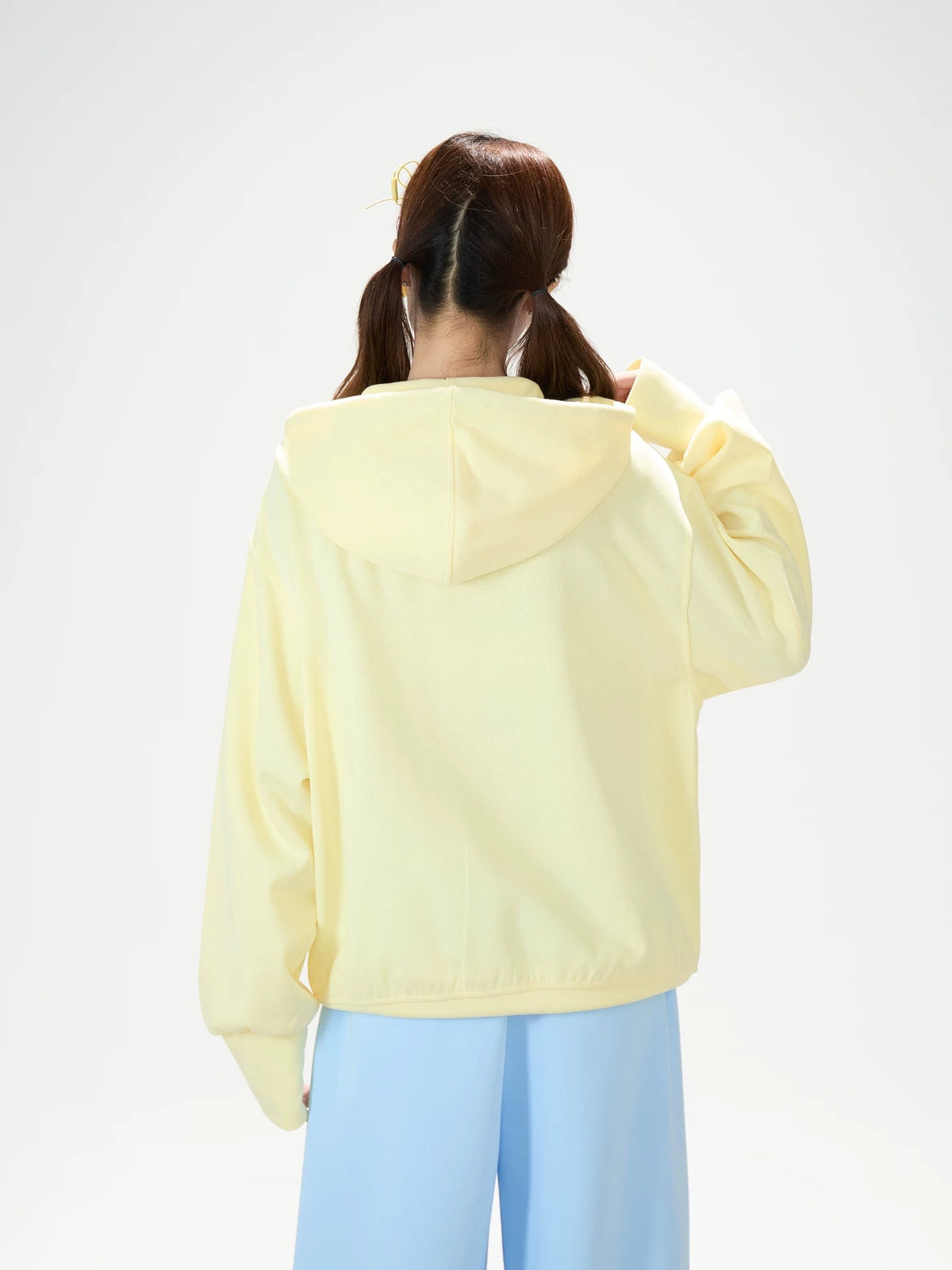 Hand-Drawn Polka-Dot Zip-Up Hoodie & Pink Ruffle Mini Skirt