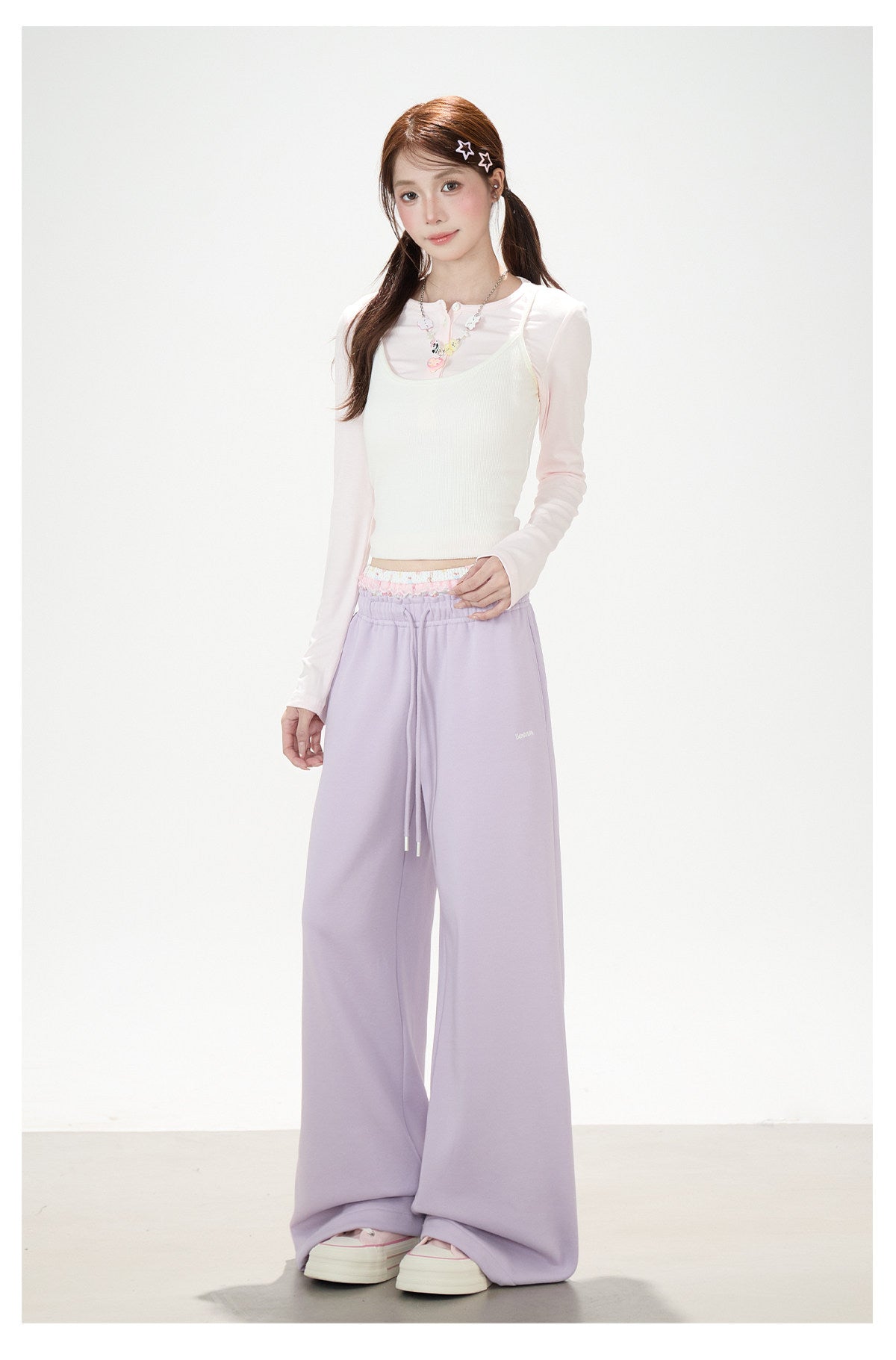 Purple Wide-Leg Sweatpants