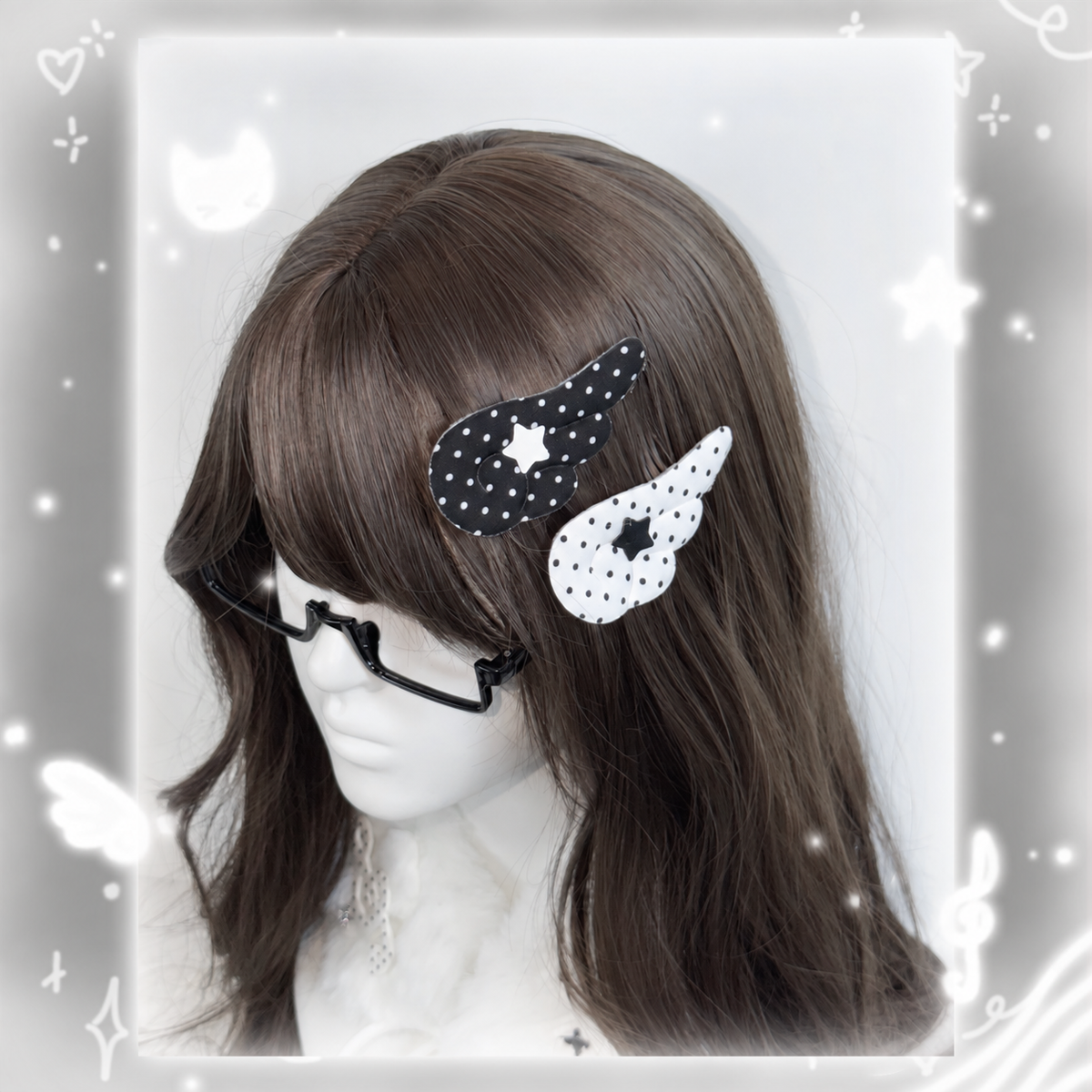Polka Dot Star Wing Hair Clips