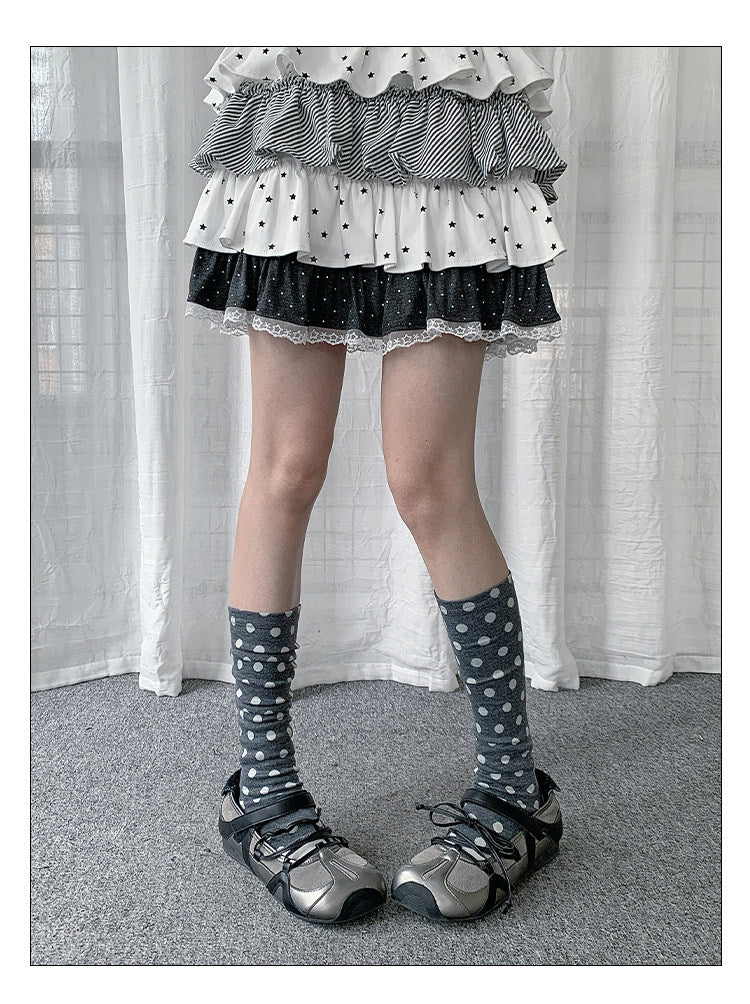 Stripe & Polka Dot Tie Leg Warmers