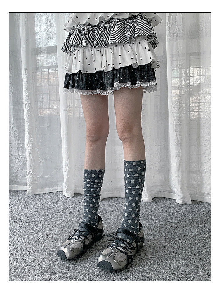 Stripe & Polka Dot Tie Leg Warmers