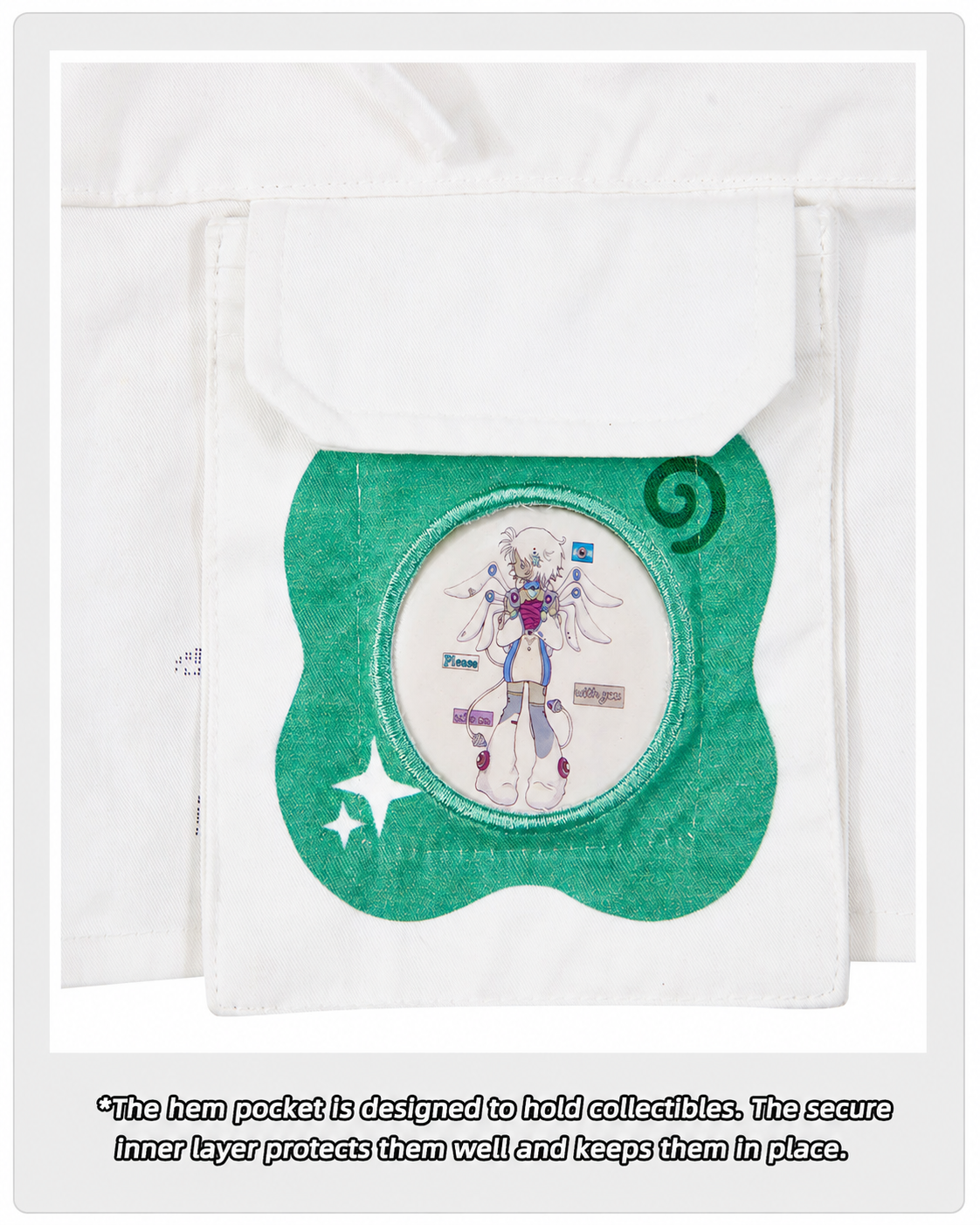 Lucky Clover White Skirt Overlay