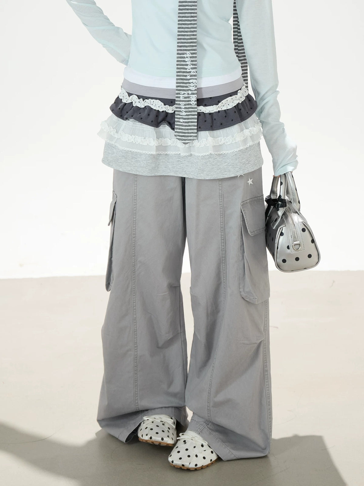Star Deconstructed Wide-Leg Cargo Pants