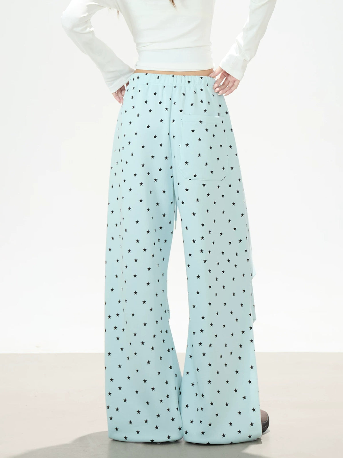 Allover Star Wide-Leg Sweatpants