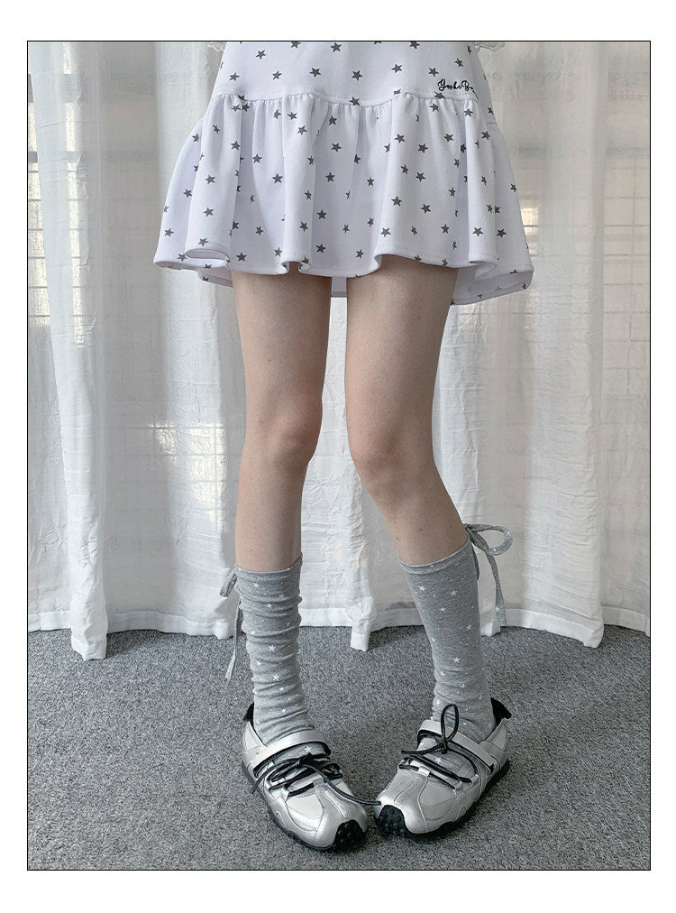 Star & Stripe Tie Slouch Leg Warmers