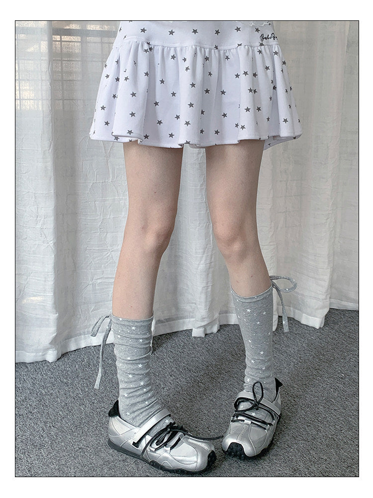 Star & Stripe Tie Slouch Leg Warmers