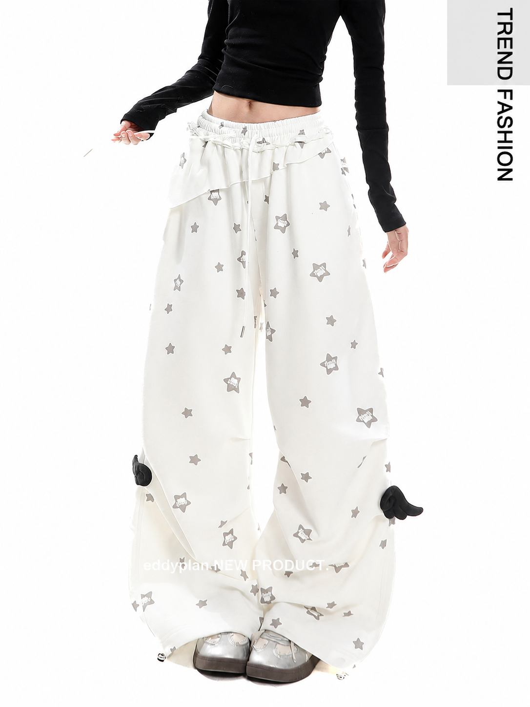 Star Kitty Layered Wide-Leg Pants