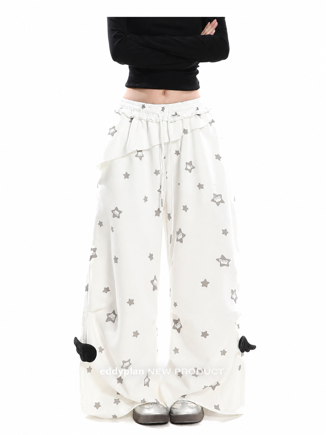 Star Kitty Layered Wide-Leg Pants