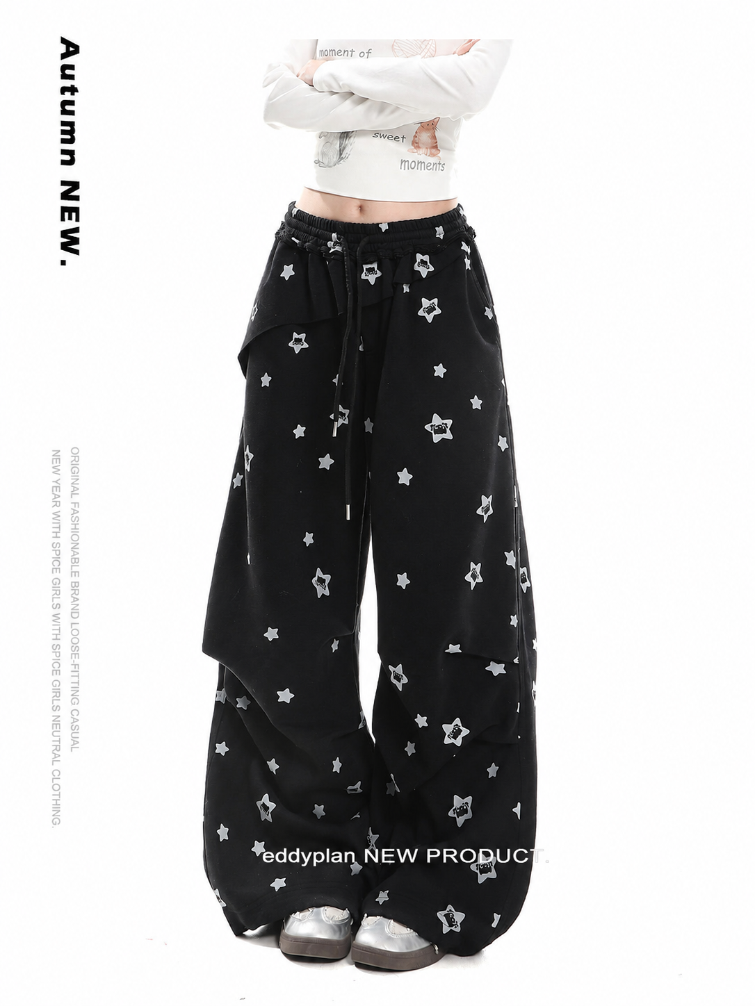 Star Kitty Layered Wide-Leg Pants