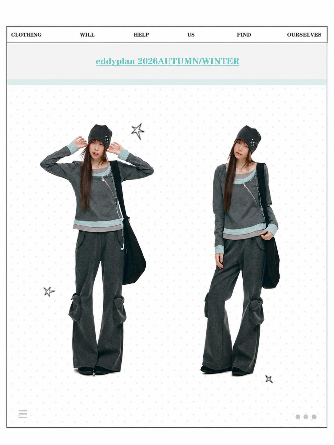 Diagonal Zip Faux-Layer Long Sleeve Top