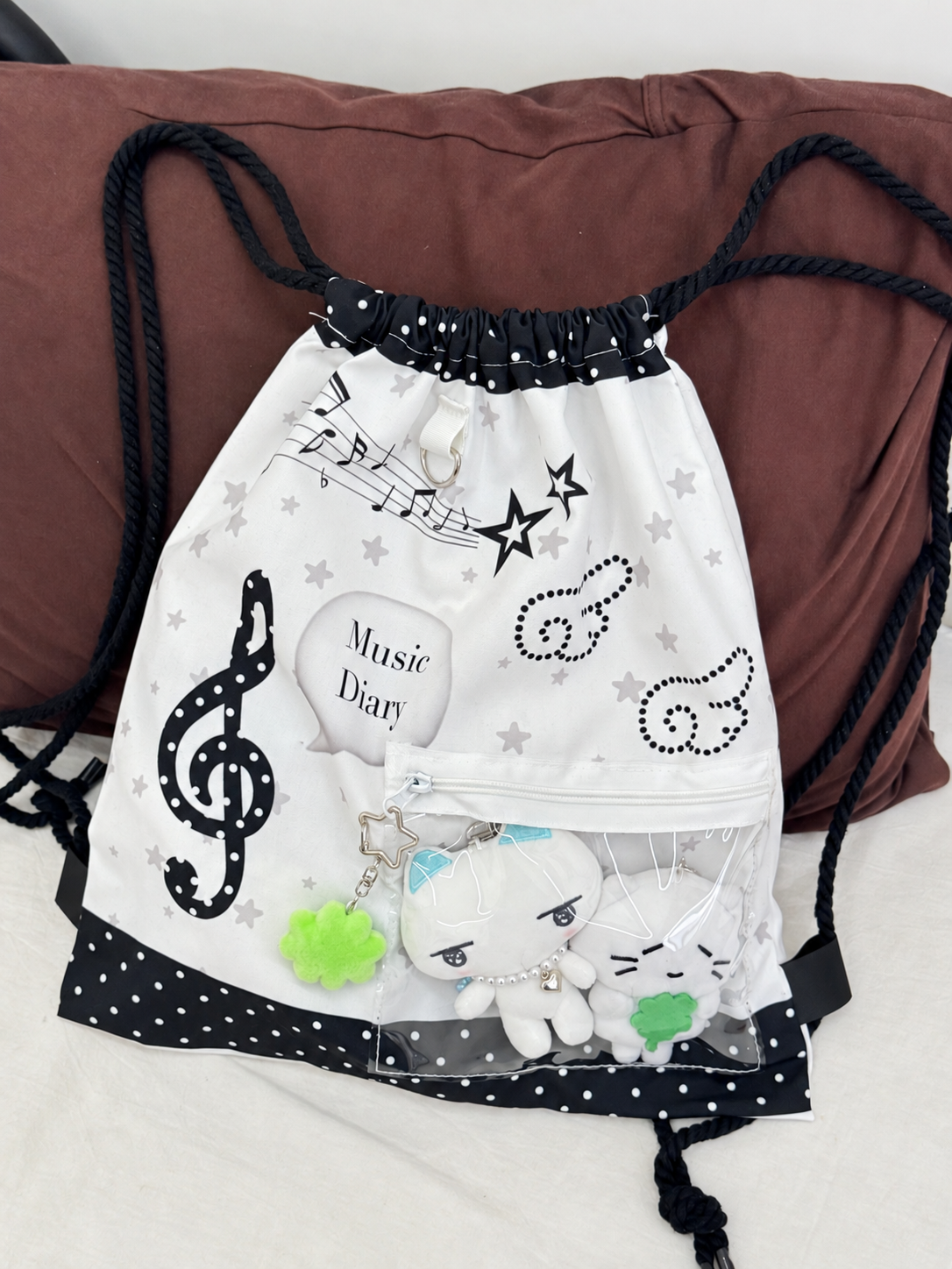 Music Note Drawstring Ita Backpack