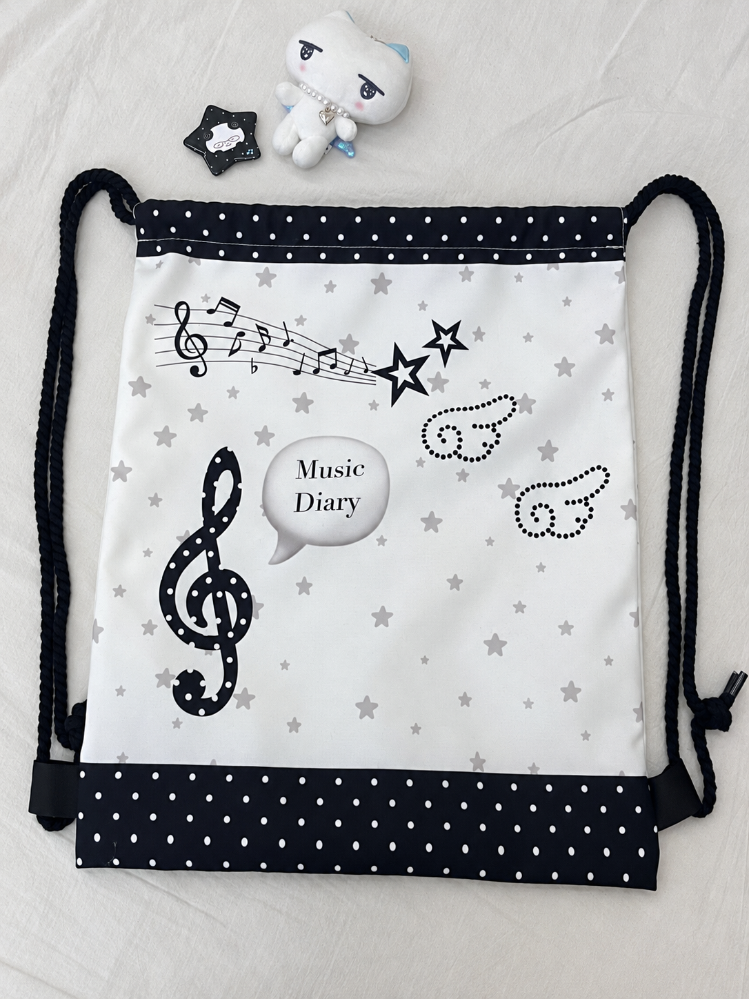 Music Note Drawstring Ita Backpack