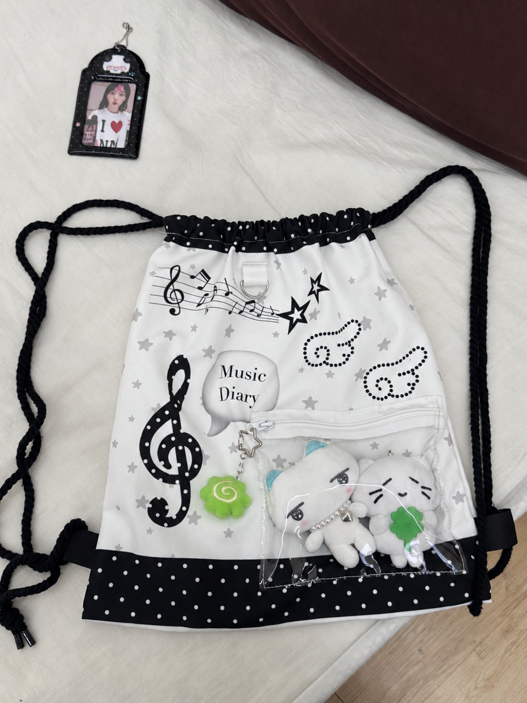 Music Note Drawstring Ita Backpack