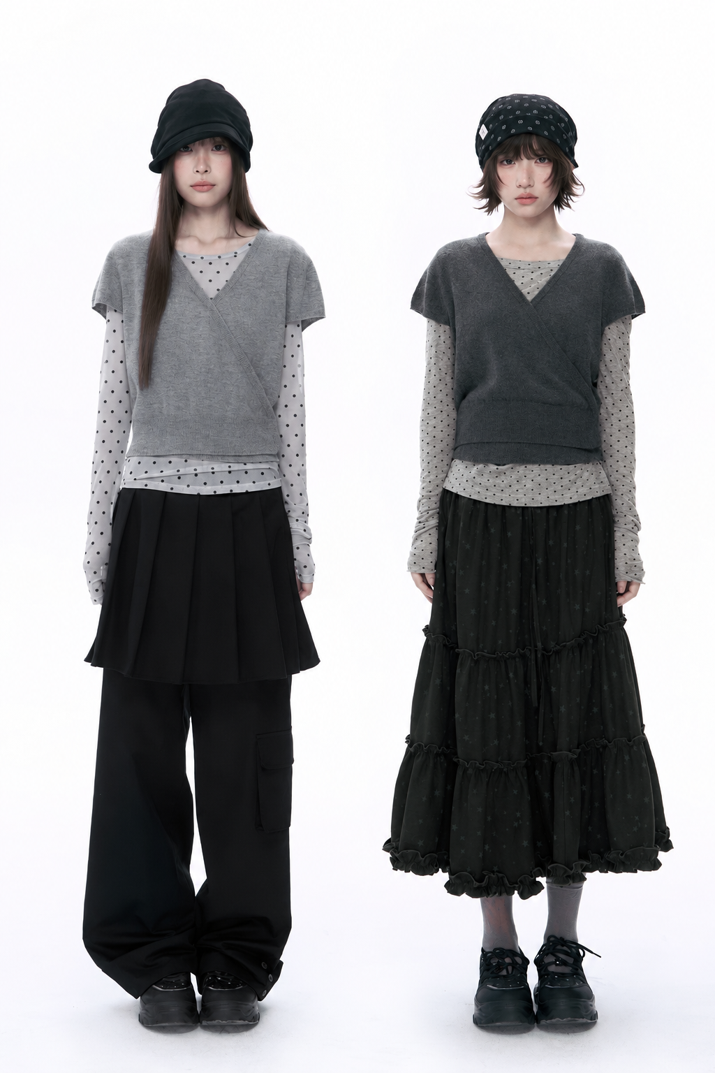 Wool Wrap-Tie V-Neck Knit Top