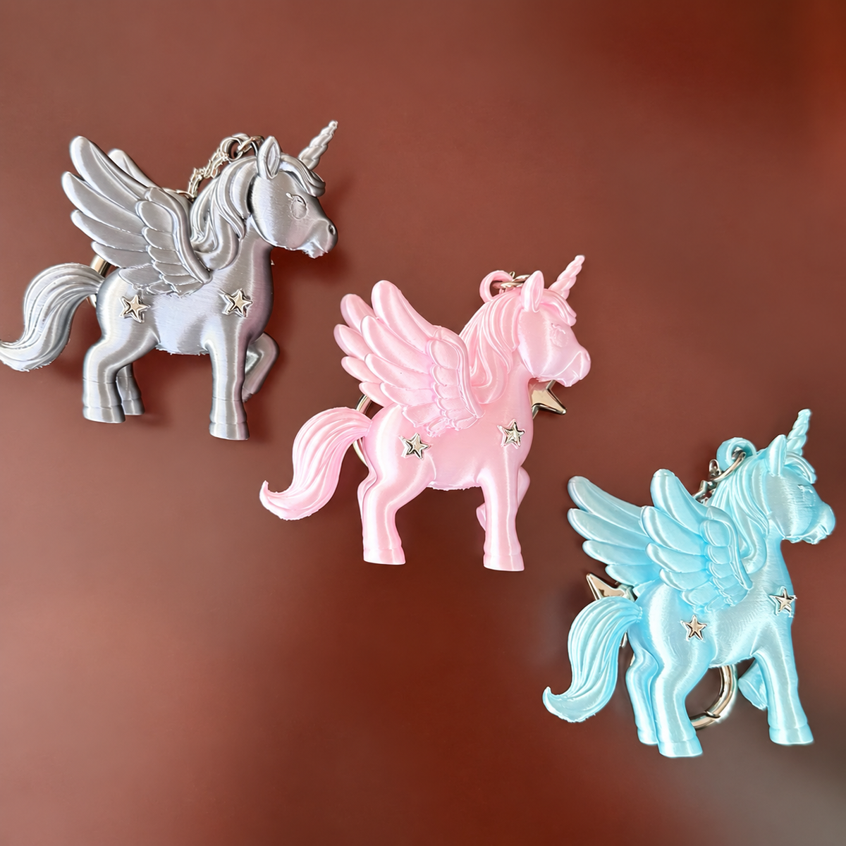 Starry Winged Unicorn Necklace & Bag Charm