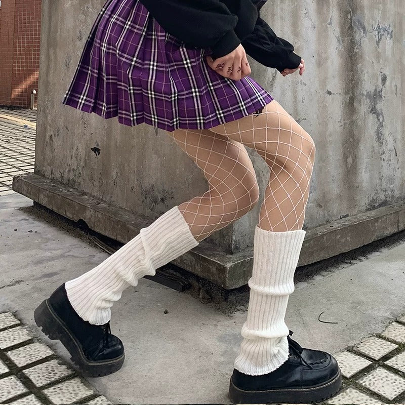 Ribbed Knit Slouch Leg Warmers