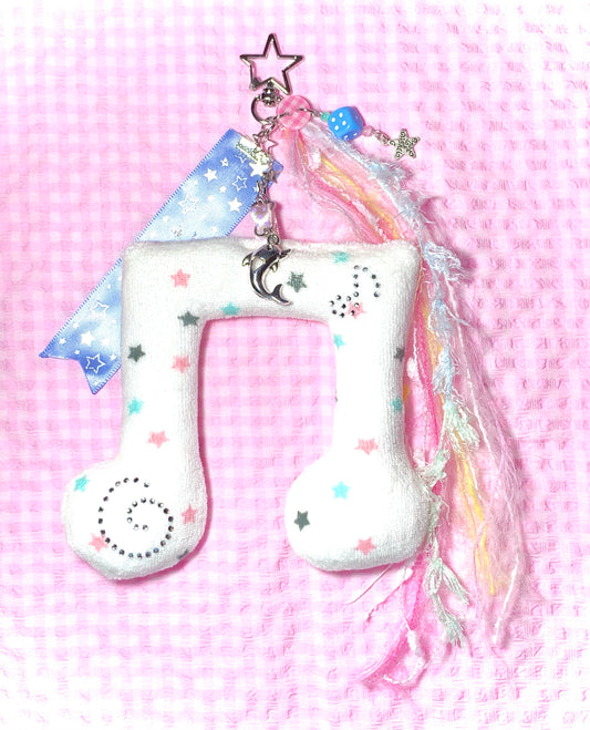 Handmade Swirl Music Note Plush Keychain (Preorder)