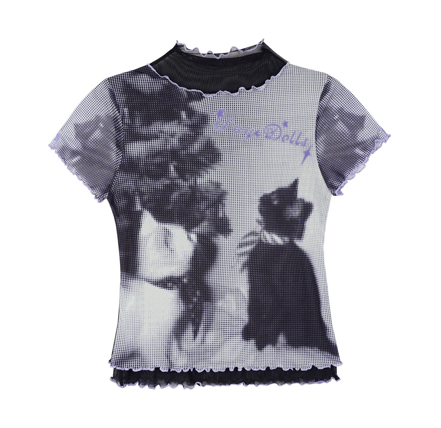 Midnight Cat Double-Layer Mesh Tee