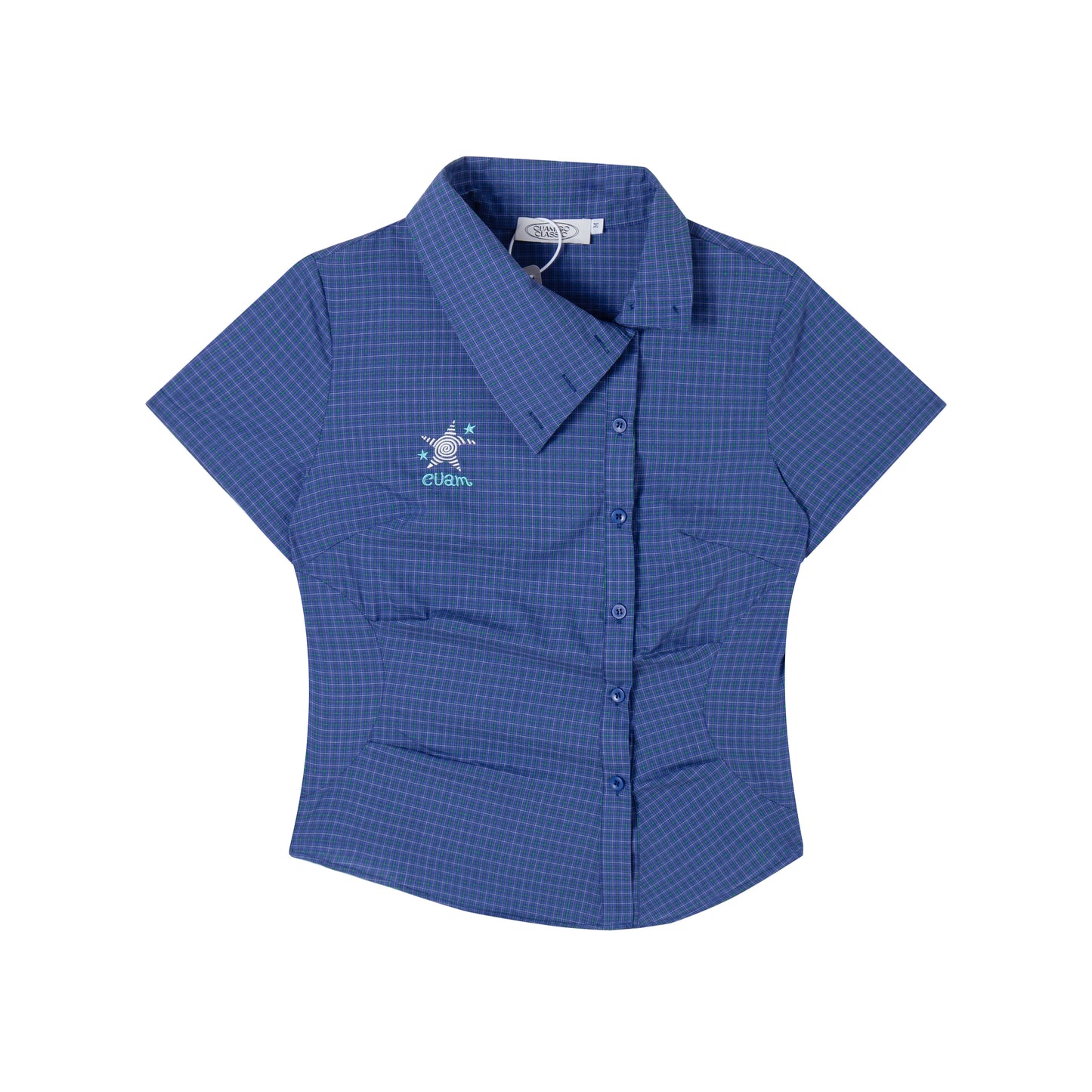 Rainbow Heart Plaid Fitted Short-Sleeve Shirt