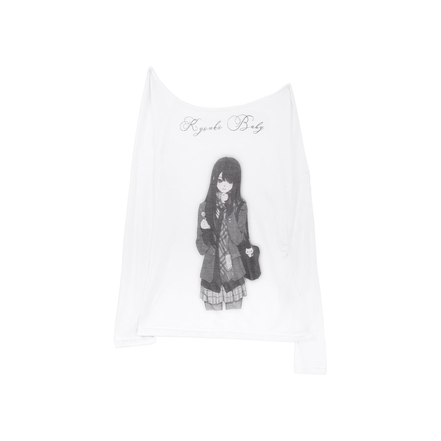 Room Doll Sheer Asymmetric Top & Graphic Mini Shorts