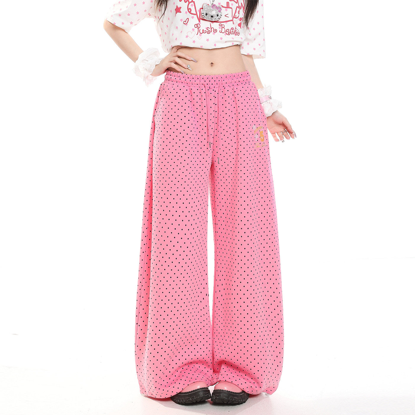 Sweet Dot Wide-Leg Pants