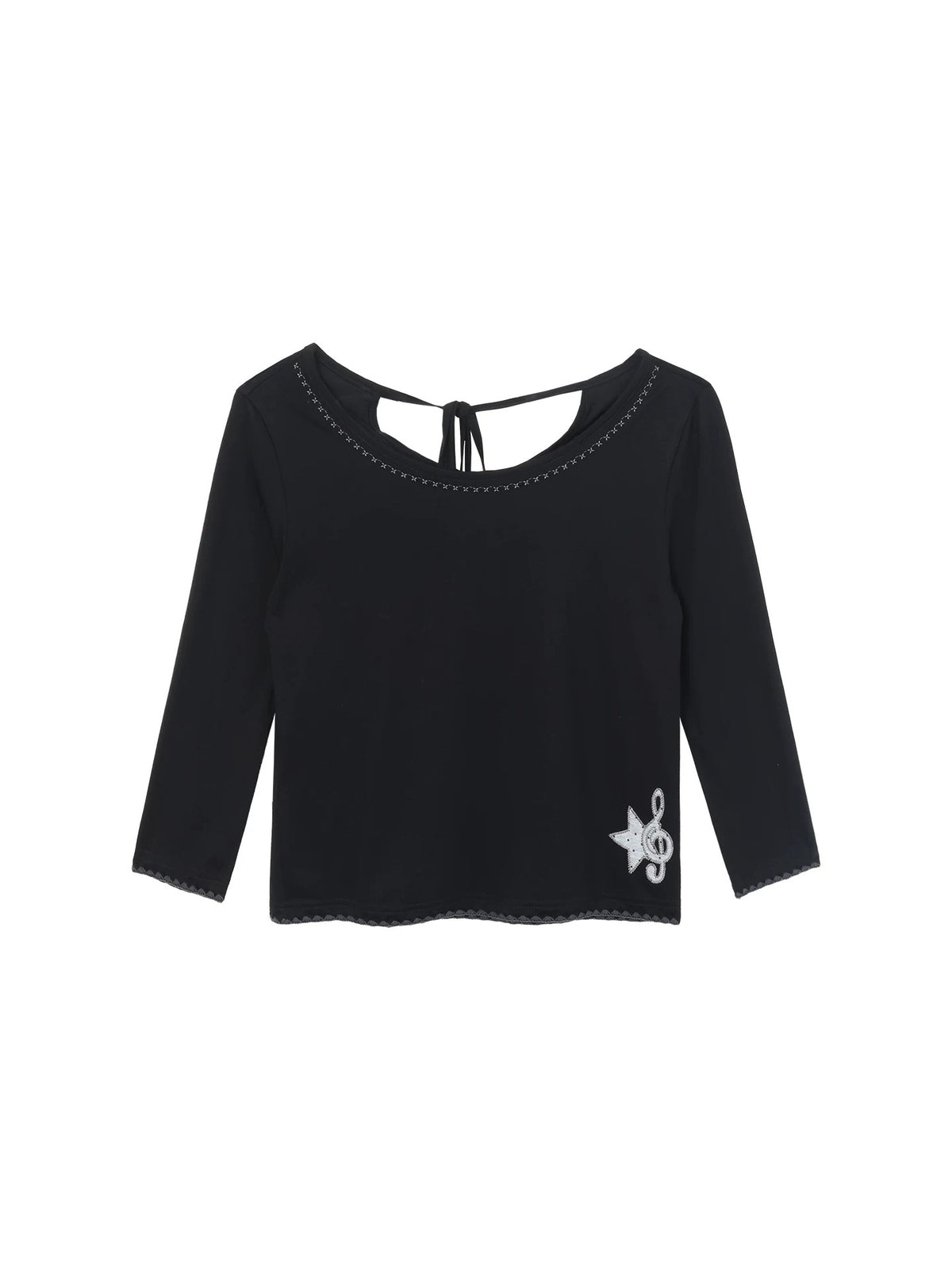 Music Star Back-Tie 3/4 Sleeve Top