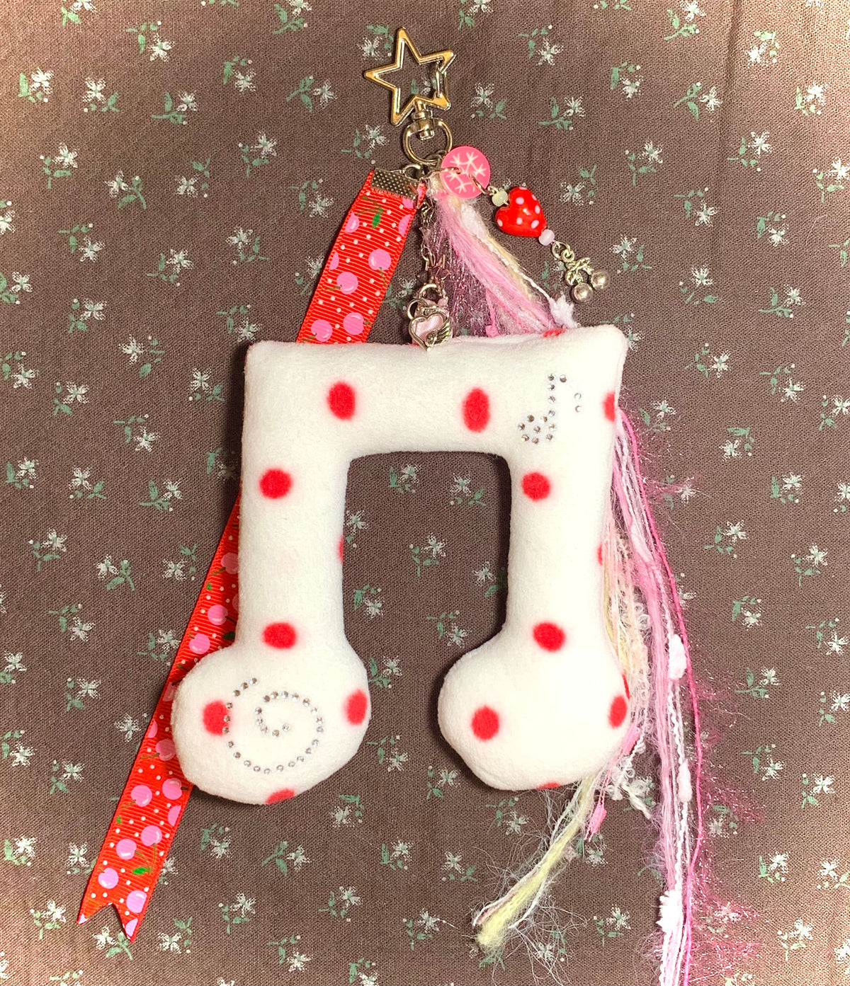 Handmade Swirl Music Note Plush Keychain (Preorder)