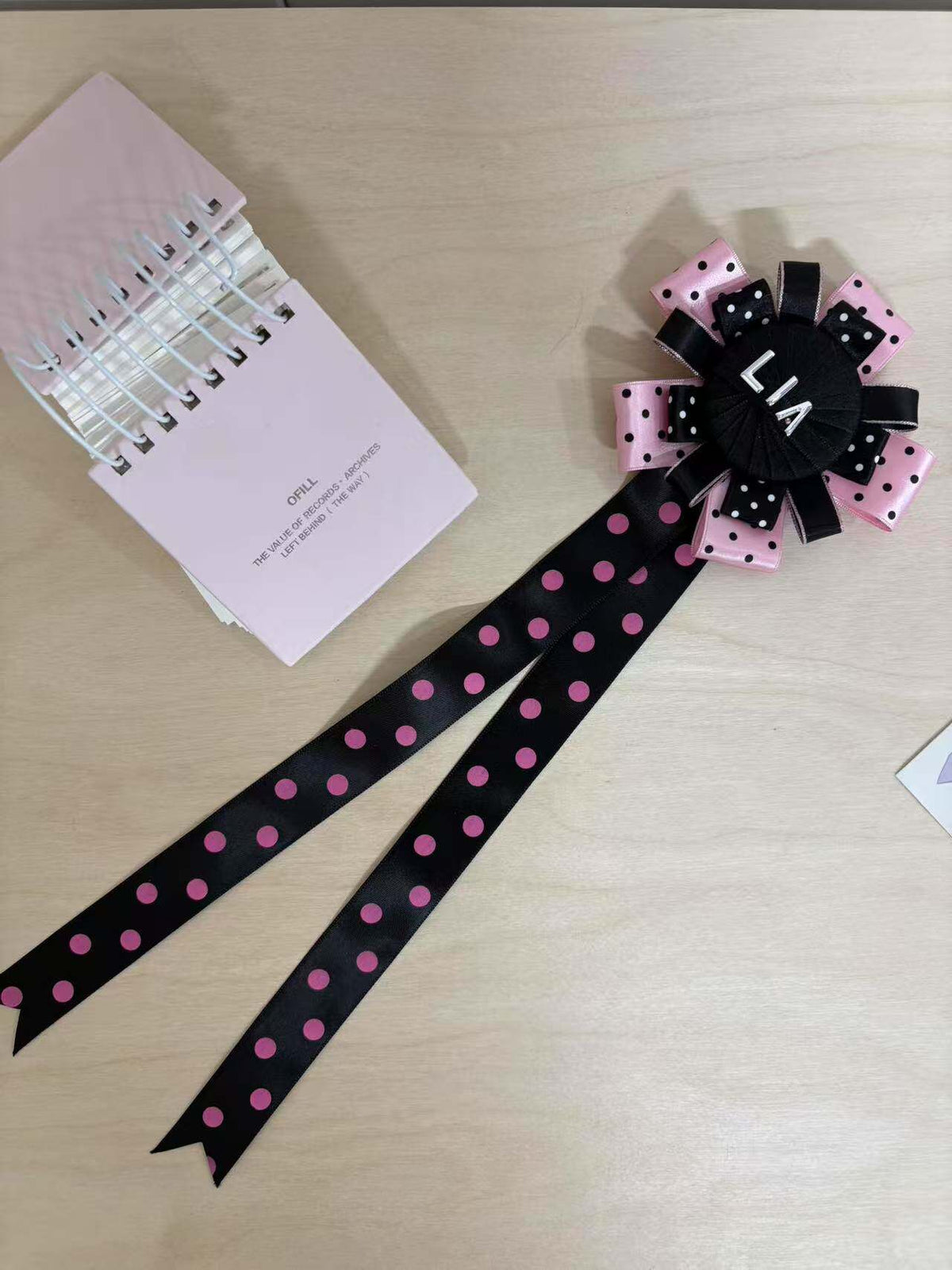 Handmade Polka Dot Ribbon Brooch Pin (Preorder)