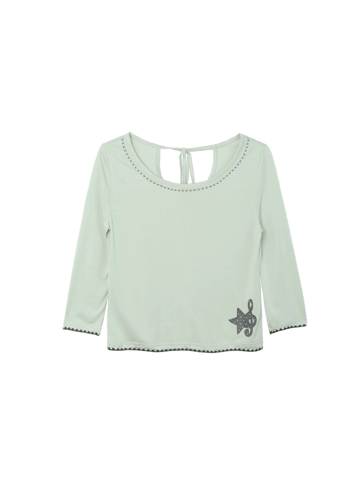 Music Star Back-Tie 3/4 Sleeve Top