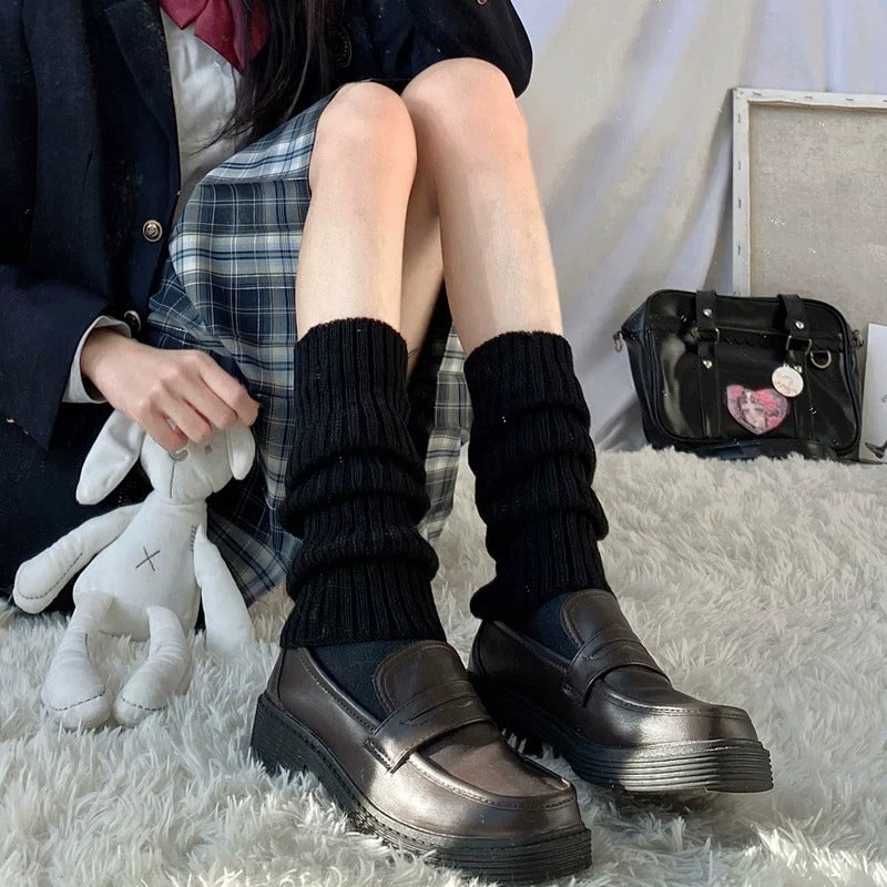 Ribbed Knit Slouch Leg Warmers