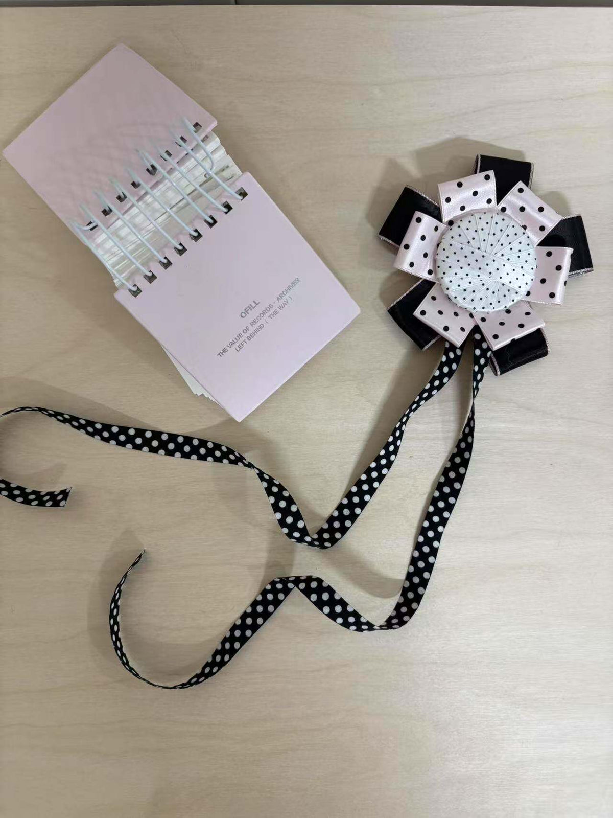 Handmade Polka Dot Ribbon Brooch Pin (Preorder)