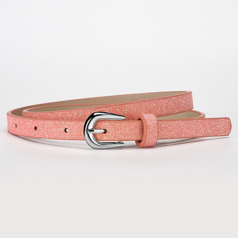 Glitter Skinny Buckle Belt