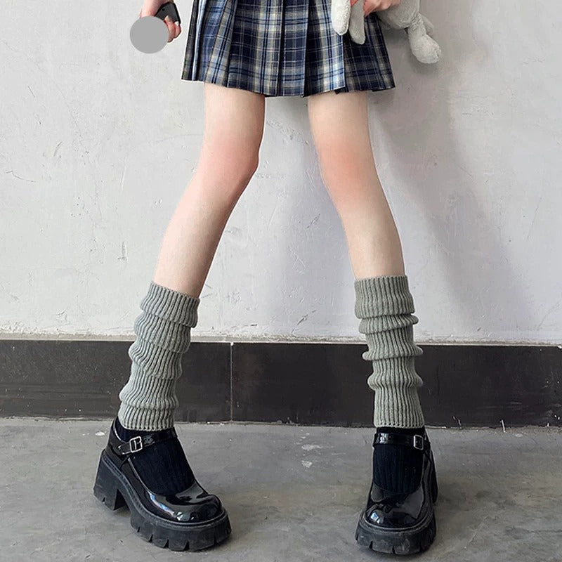Ribbed Knit Slouch Leg Warmers