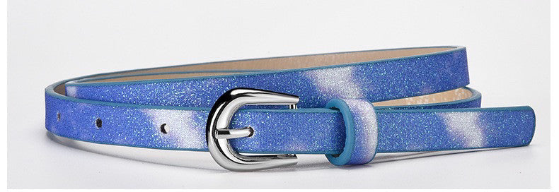 Glitter Skinny Buckle Belt