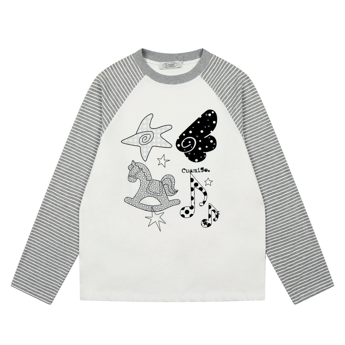 Rocking Horse Music Graphic Raglan Long Sleeve Top