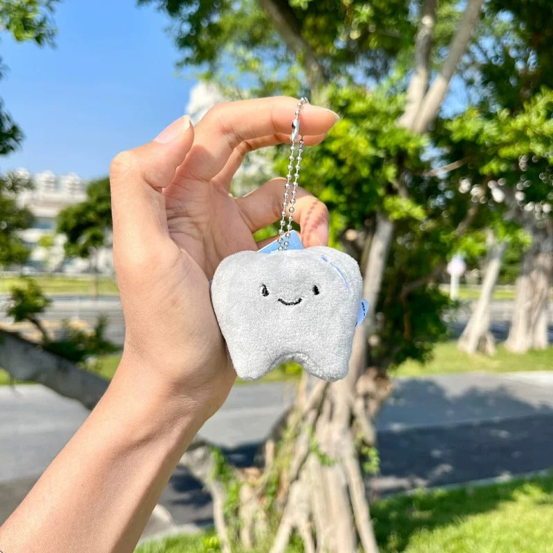 Cute Tooth Plush Bag Charm Keychain
