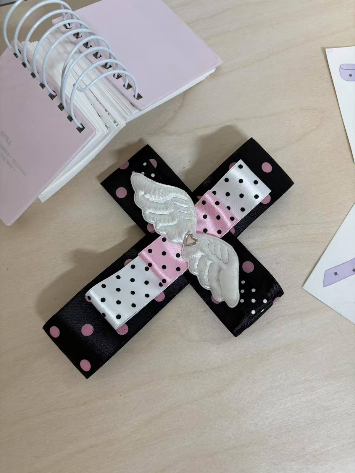 Handmade Polka Dot Ribbon Brooch Pin (Preorder)